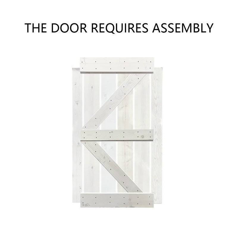 Stained K Double Barn Door with Hardware Kit T697