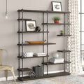 Black Industrial Mid-Century Bookcase U4195