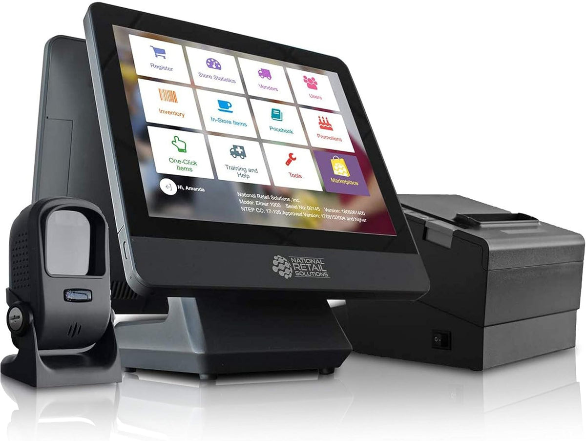 Cash Register with Touch Screen Monitor, Barcode Scanner, Cash Drawer and Receipt Printer B9323