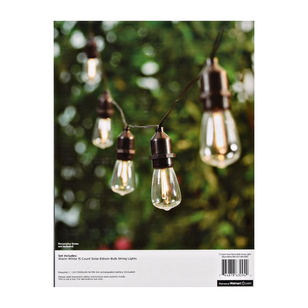 Solar Powered Edison Outdoor String Lights R44661
