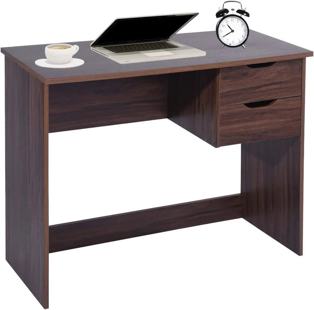 Walnut Computer Desk with Storage Drawers A7475
