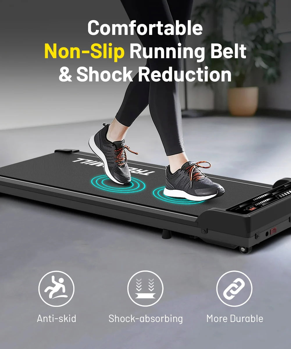 Black Portable Walking Pad Treadmill E608