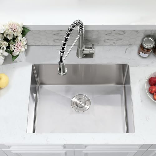 25 Inch Drop In 16 Gauge Stainless Steel Utility Sink with Faucet U72546