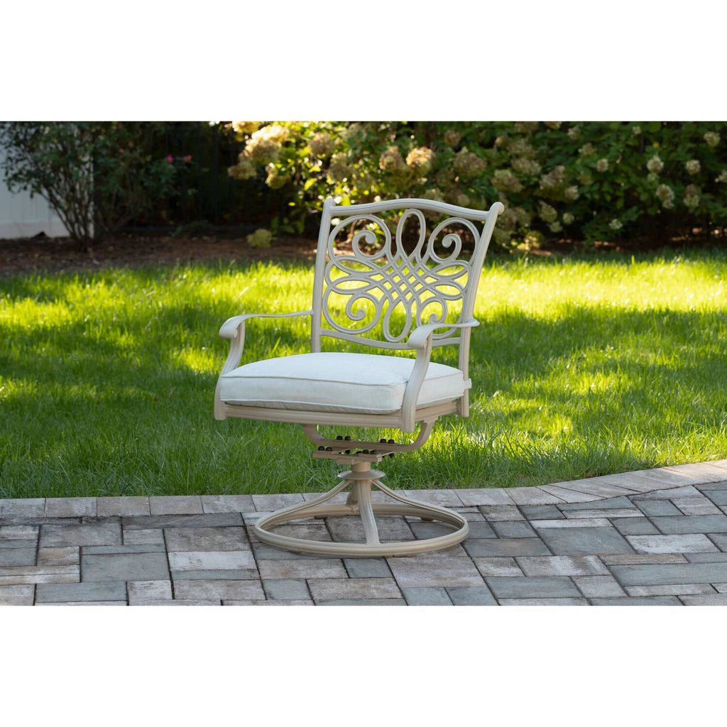 7-Piece Cushioned Swivel Rocker Patio Dining Set with Cast Aluminum Table Q3764