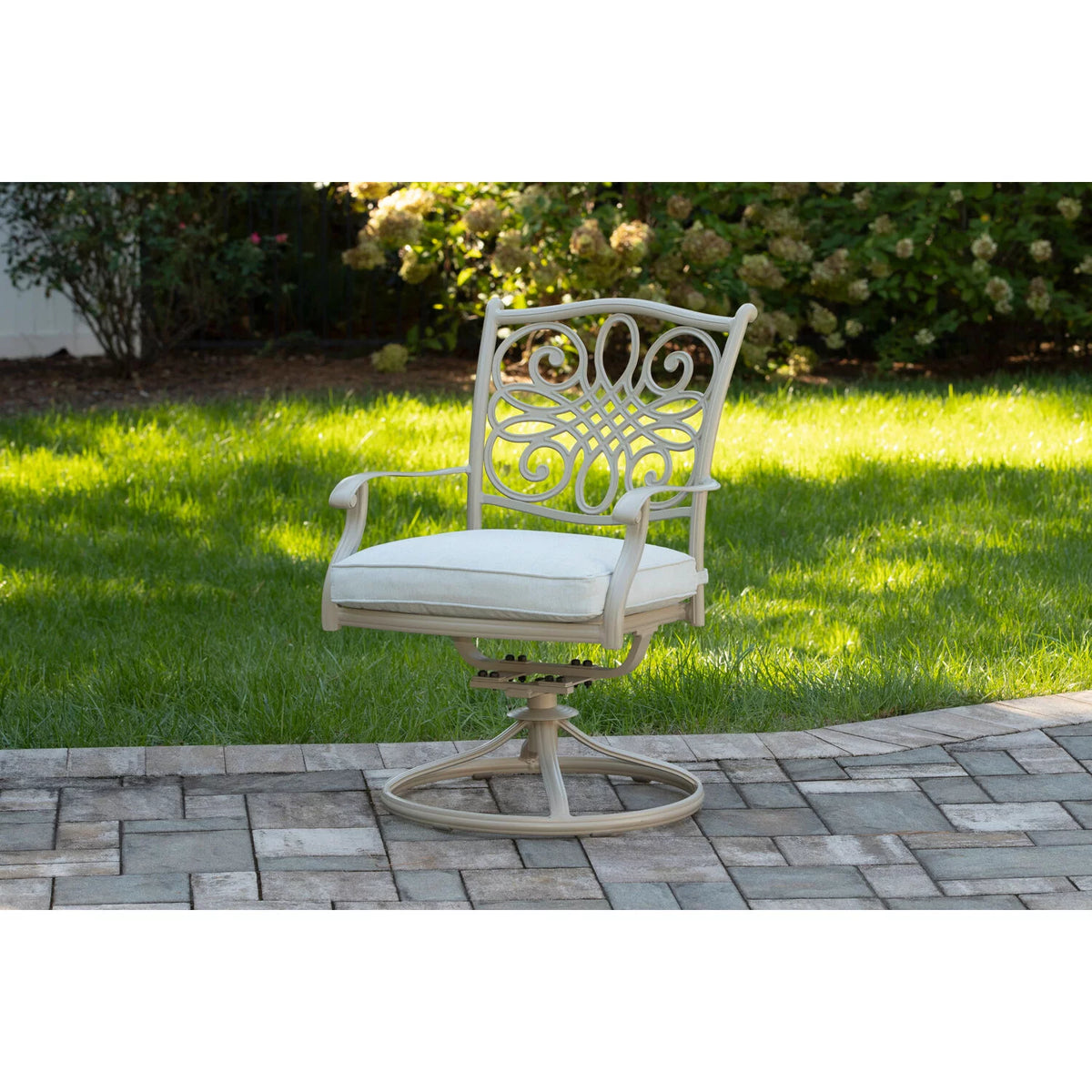 7-Piece Cushioned Swivel Rocker Patio Dining Set with Cast Aluminum Table Q3764