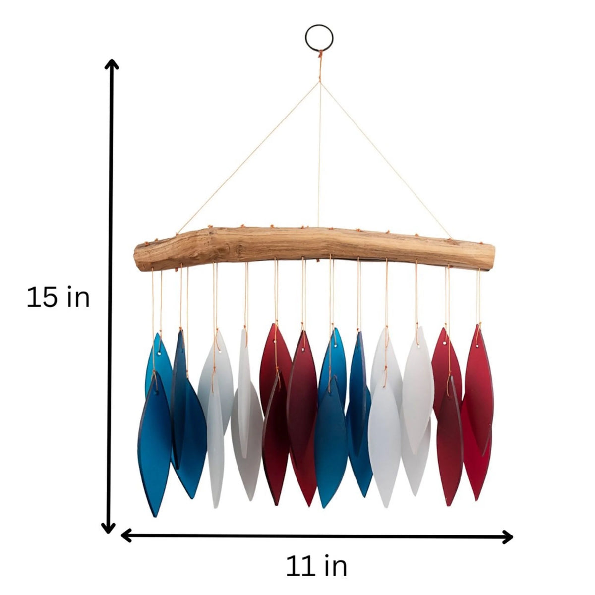 Glass Wind Chime Red White and Blue A6570