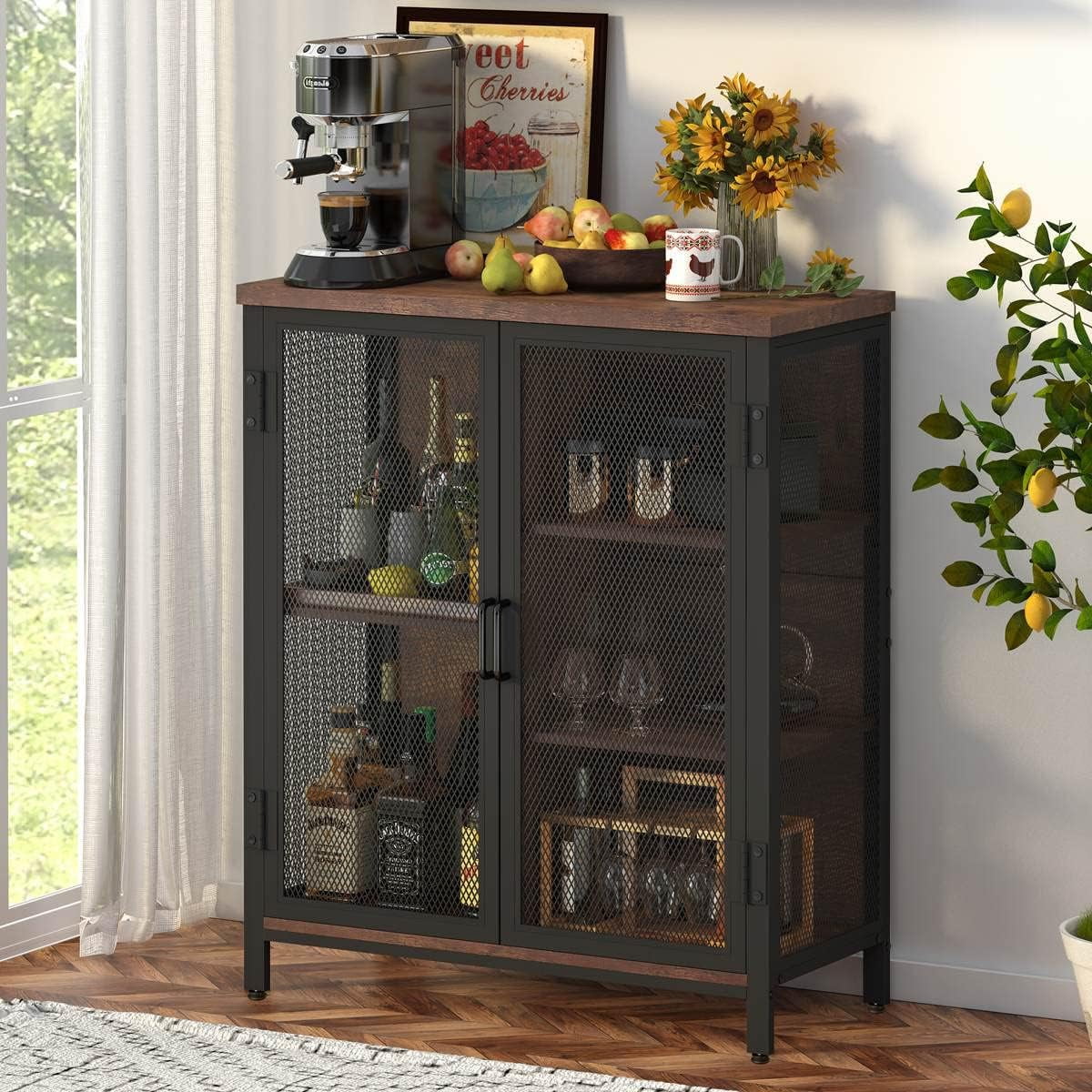 Small Oak Accent Cabinet with Storage Q10718