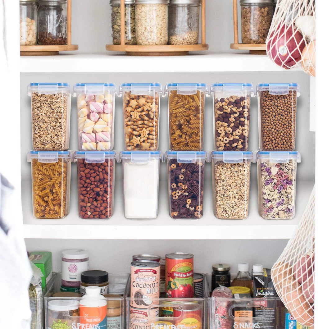 Airtight Food Storage Containers 12 Pieces 1.5qt Plastic Kitchen Pantry Containers Dishwasher Safe E3021
