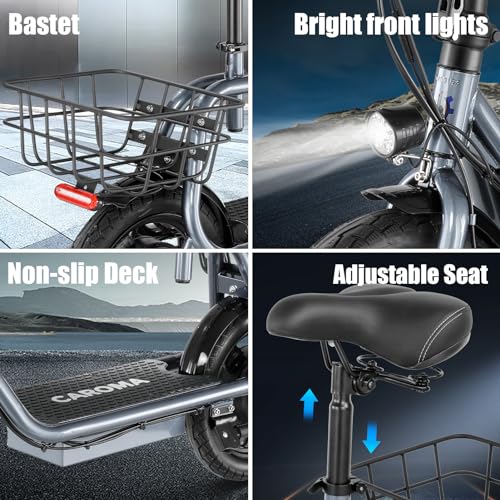 1200W Electric Scooter with Seat, 14" Tire, 500Wh Battery E450