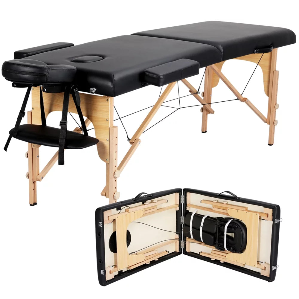 Folding Adjustable Massage Table Black H6155