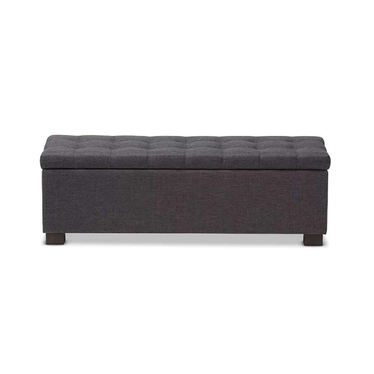 Dark Grey Fabric Storage Ottoman Bench N44526