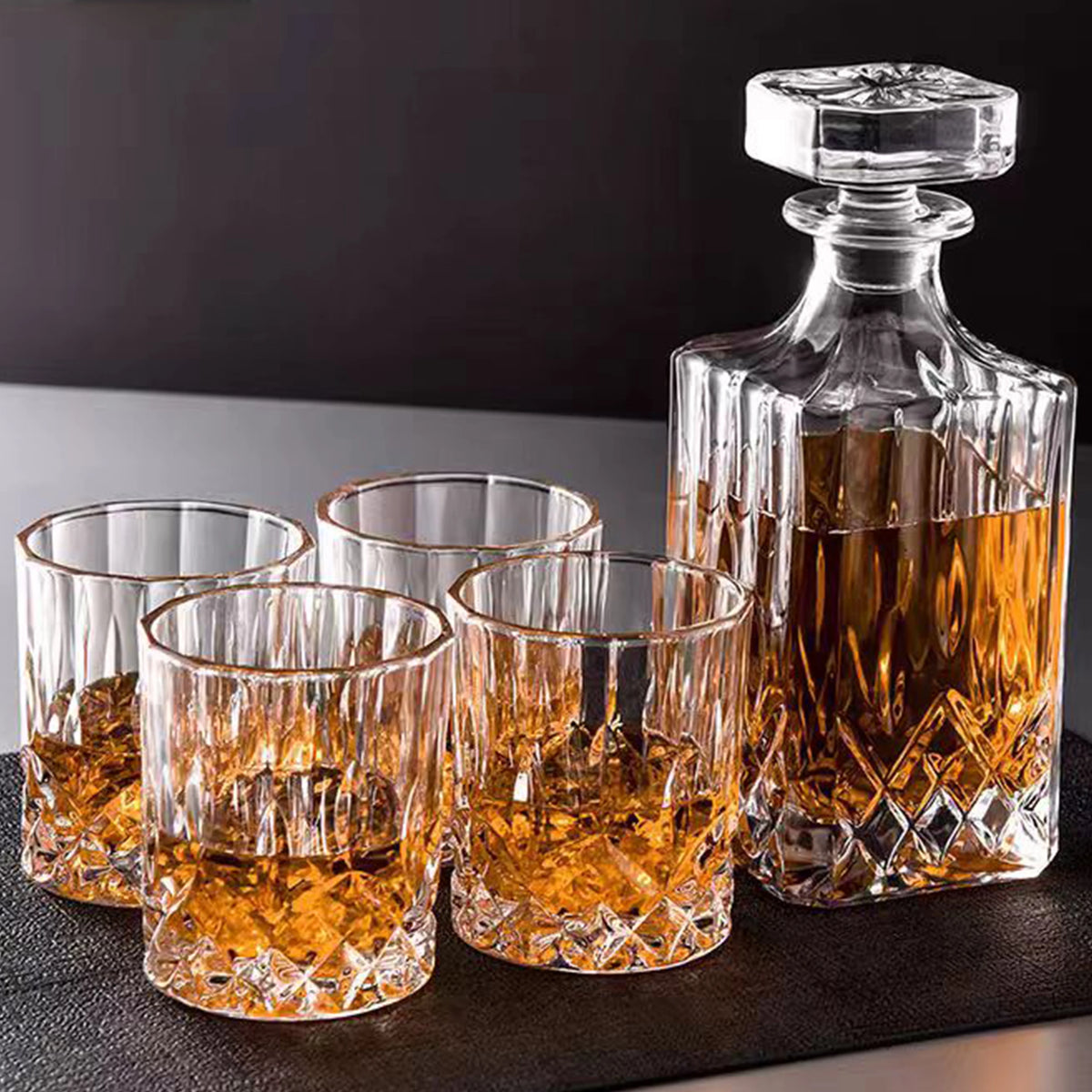 Whiskey Decanter Set with Glasses, 5Pcs H302