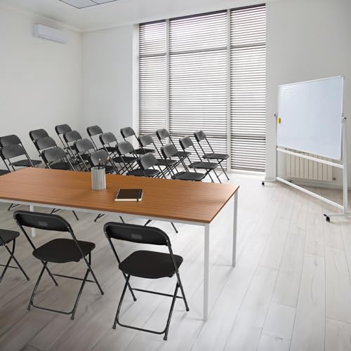 10 Pack White Plastic Folding Chair with Steel Frame J76981