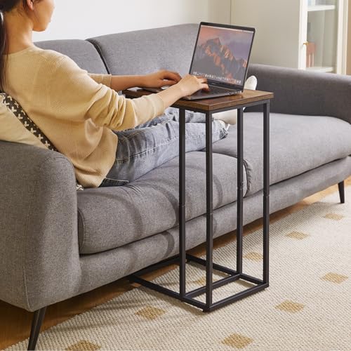 C Shaped Faux Marble Side Table Set of 2 V82309