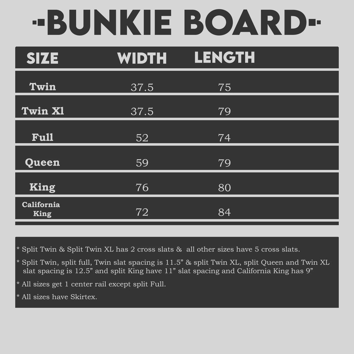 1.5 Split Wood Bunkie Board Queen K46498