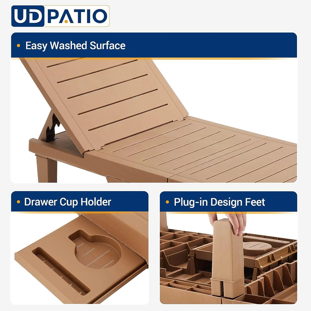 Oversized Outdoor Lounge Chair Set of 2 S76244