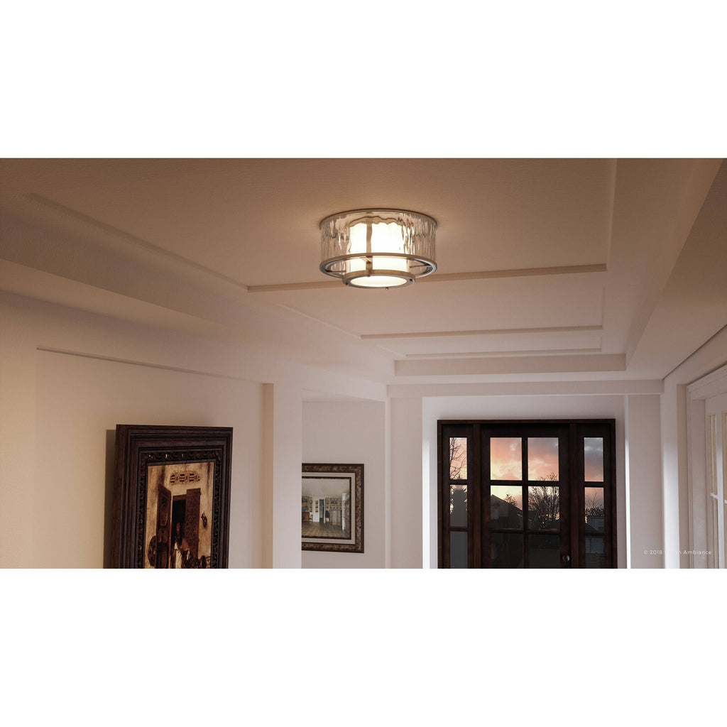 Art Deco Ceiling Fixture Brushed Nickel Finish Y168