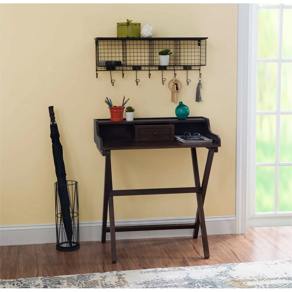 Wood Folding Desk in Antique Walnut Brown B155840