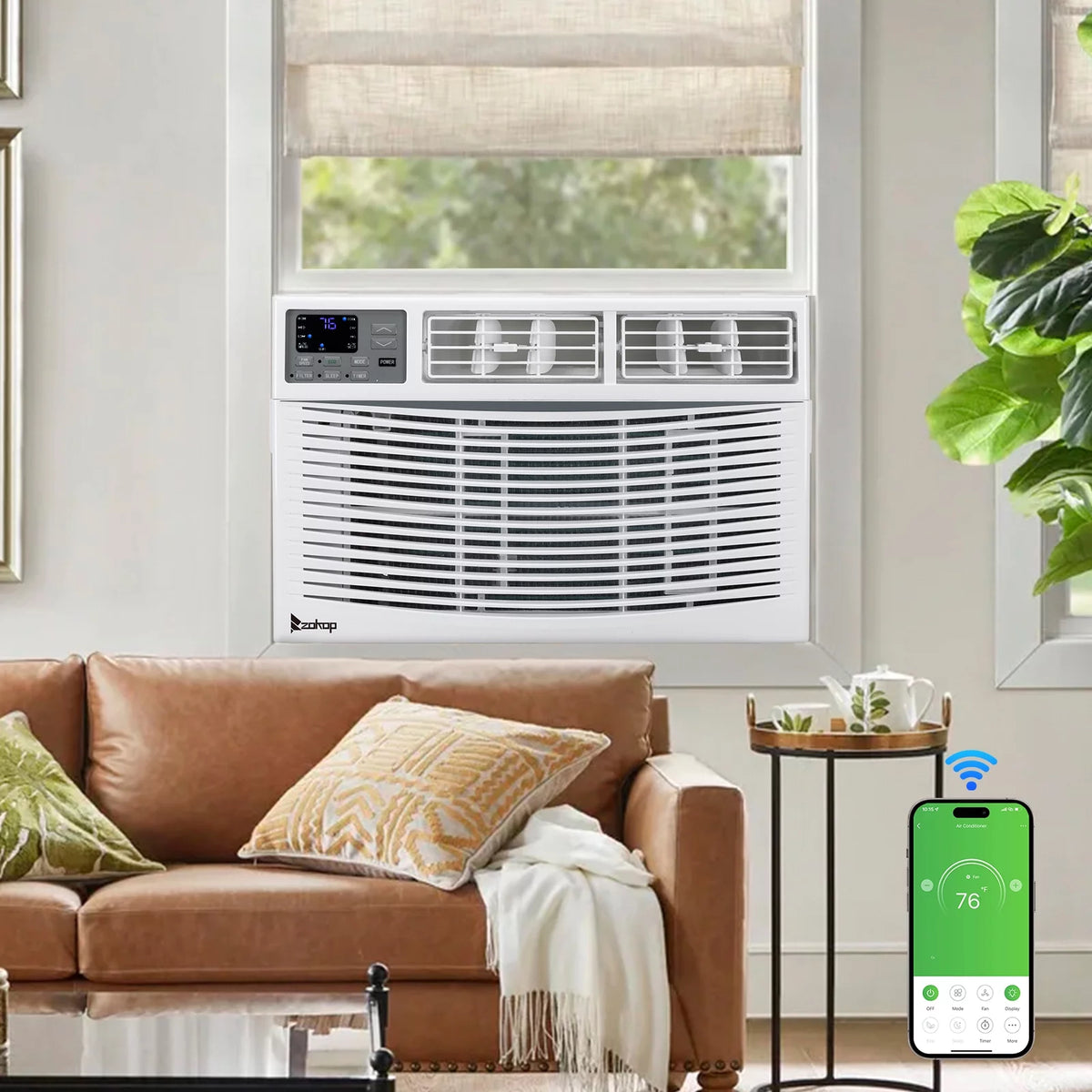 10,000 BTU 115V Window-Mounted Compact Air Conditioner with Remote Control, White E856
