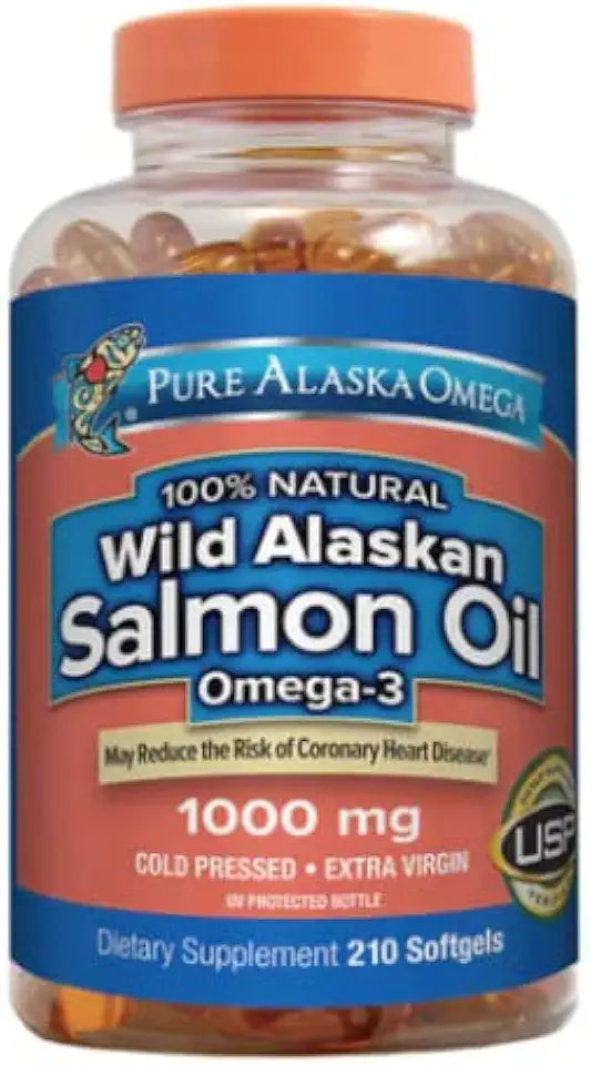 Omega-3 Wild Alaskan Salmon Oil 1000mg 210 Softgels Pack of 2 Y61598