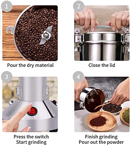 750g High Speed Electric Stainless Steel Grain Mill Grinder C391