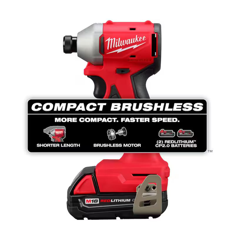 18-Volt Lithium-Ion Brushless Cordless 1/4 in. Impact Driver Kit with Wet/Dry Vacuum D21919