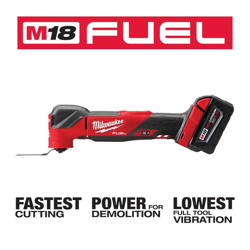 Brushless Oscillating Multi Tool Kit with 5.0 Ah Battery and 8-Piece Blade Kit Y40315