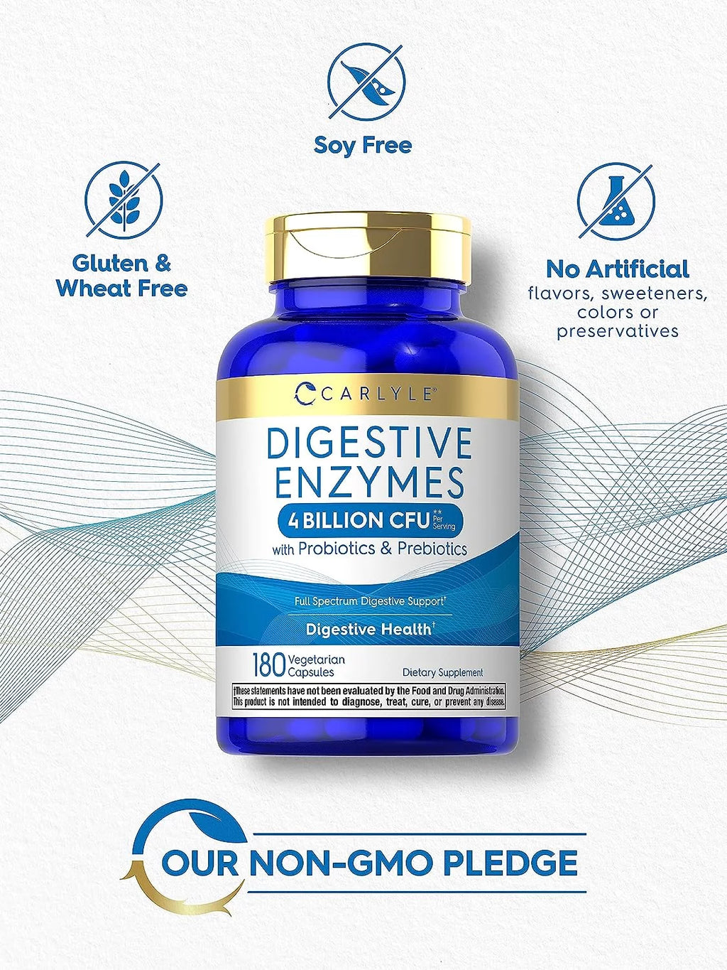 Digestive Enzymes with Probiotics and Prebiotics 180 Capsules Q6423