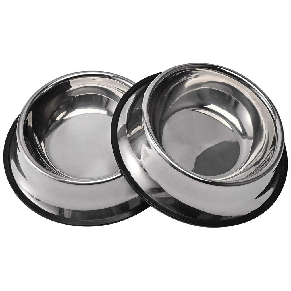 2 Packs Stainless Steel Dog Bowl with Anti-Skid Rubber Base J2451
