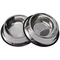 2 Packs Stainless Steel Dog Bowl with Anti-Skid Rubber Base J2451