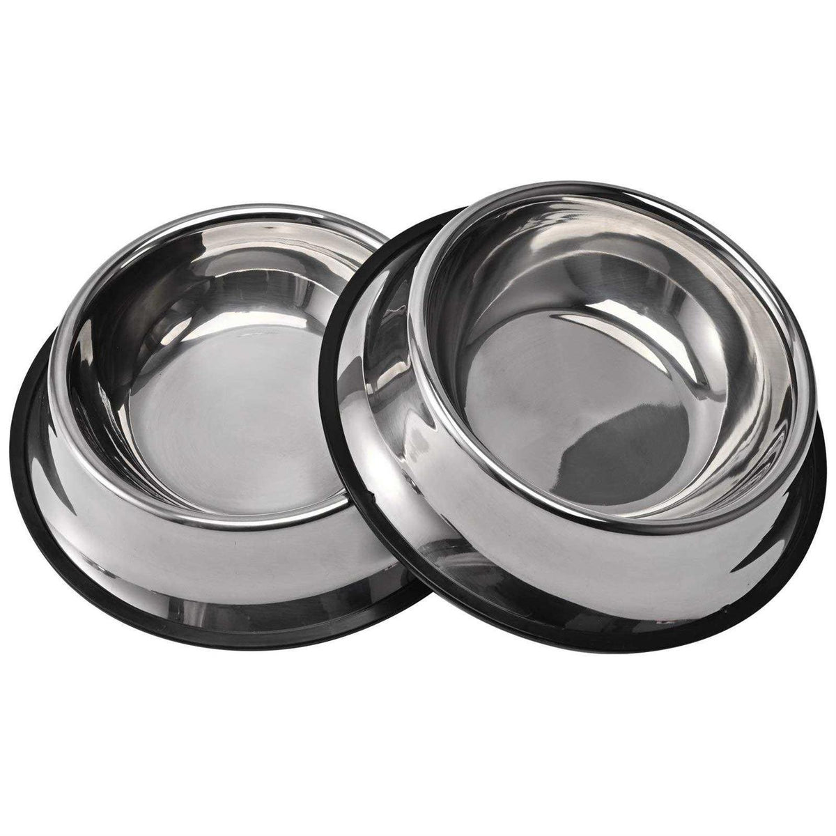 2 Packs Stainless Steel Dog Bowl with Anti-Skid Rubber Base J2451