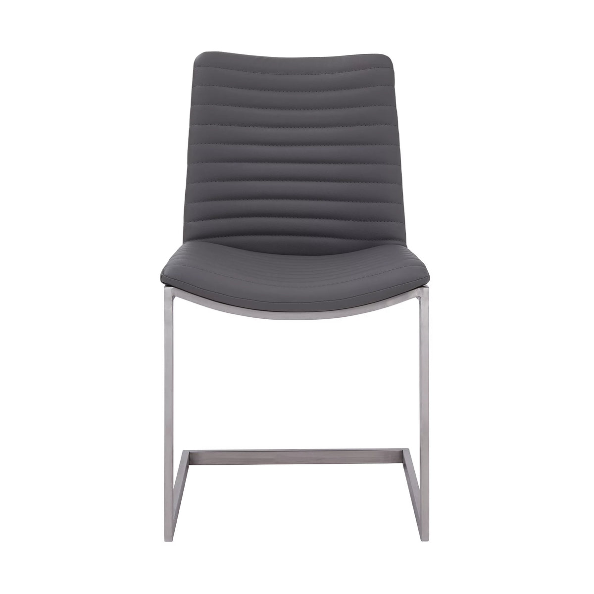 Gray Faux Leather Dining Chair Set of 2 J32644