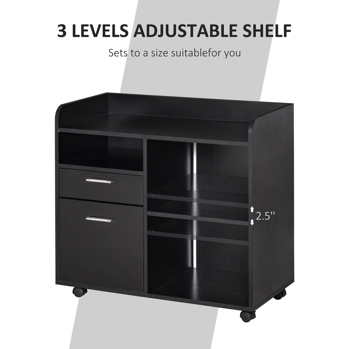 Multipurpose Filing Cabinet Printer Stand with 2 Drawers N331