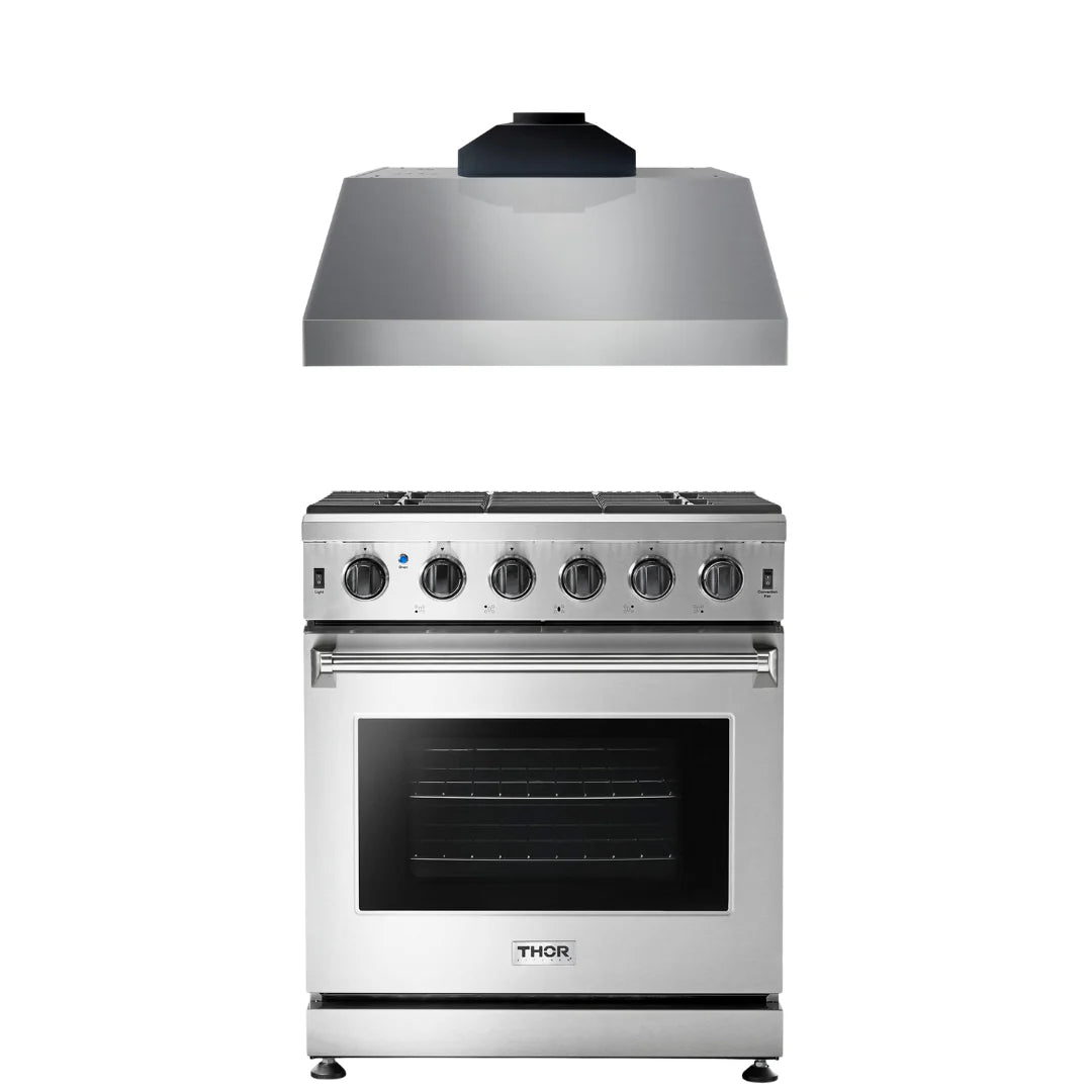 30 Gas Range and Range Hood S64184
