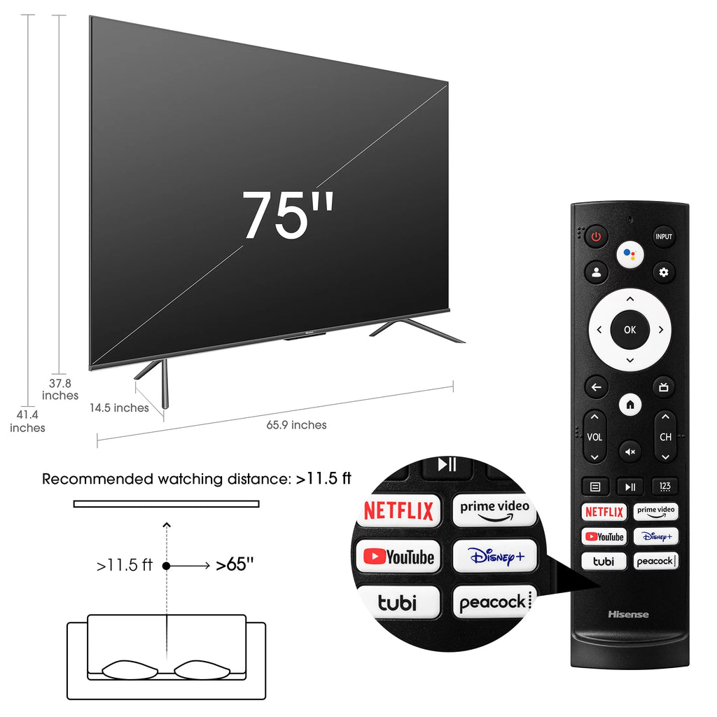 75 Class 4K UHD Smart Google TV H338