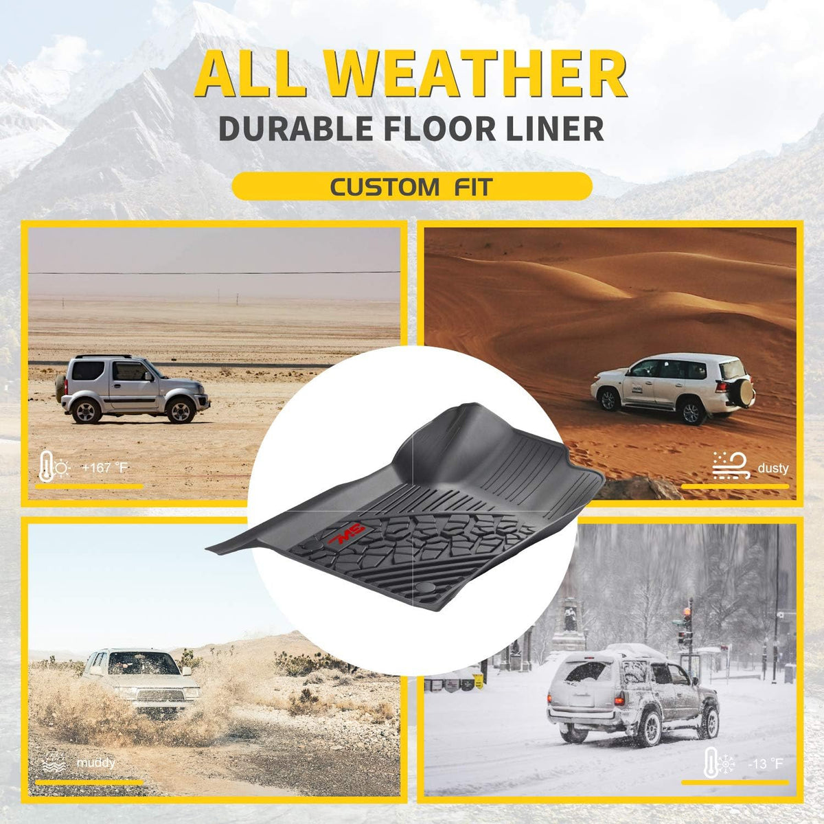 Black TPE Floor Mats Full Set N665