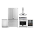 30 Gas Range, Wall Mount Range Hood, Dishwasher, Refrigerator with Ice Maker and Wine Cooler V363458