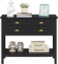 Black 4-Drawer Console Table with Shelf M98949