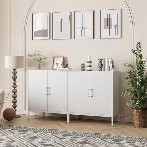 Black Metal Storage Cabinet with Adjustable Shelves F493