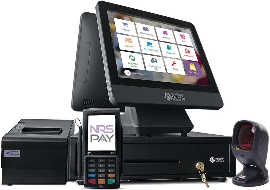 Cash Register with Touch Screen Monitor, Barcode Scanner, Cash Drawer and Receipt Printer B9323