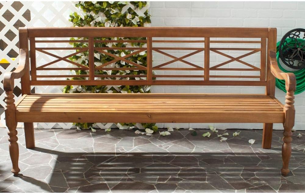 Natural Acacia Wood Bench Y19417