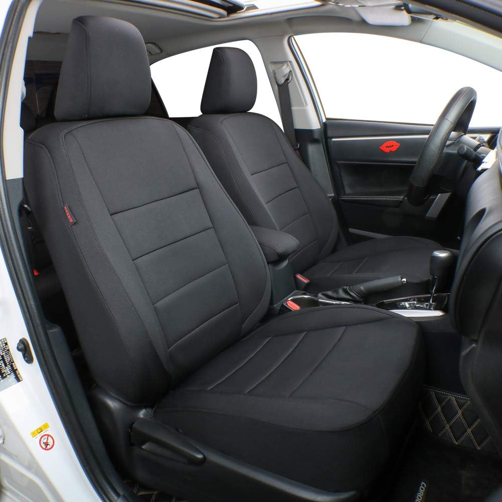 Custom Fit Full Set Car Seat Covers Leatherette Black Gray M836918