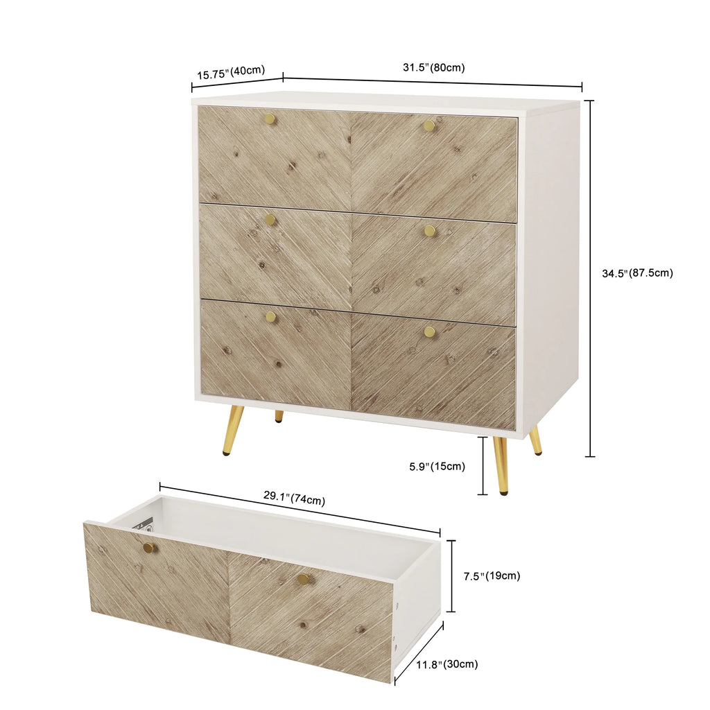 White 3 Drawer Dresser Q789973