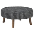 Oversized Hand Knitted Fabric Accent Ottoman V23837