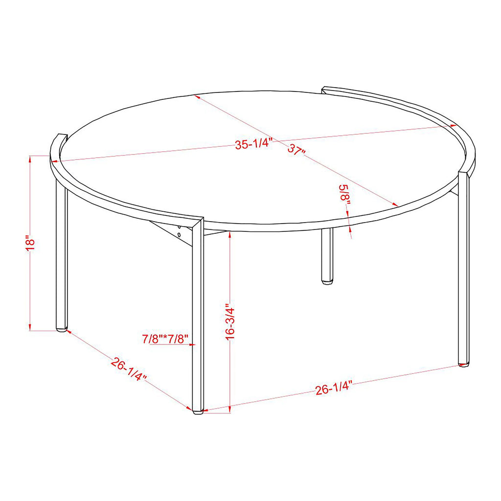 Light Grey 37-inch Steel Round Coffee Table W78951