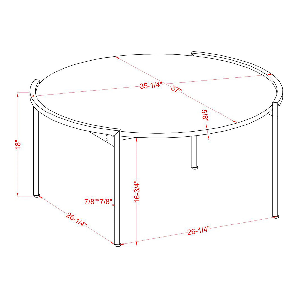 Light Grey 37-inch Steel Round Coffee Table W78951