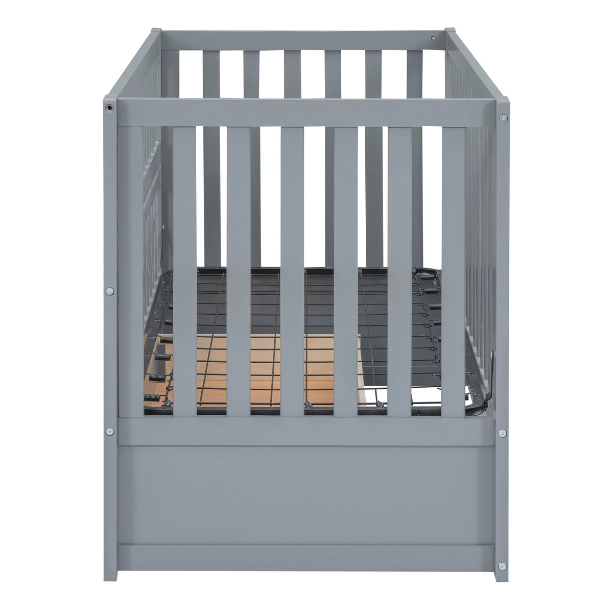 Convertible Crib with Drawer and 3 Adjustable Heights, Gray Q231