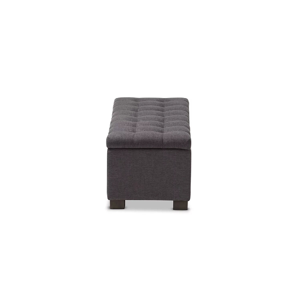 Dark Grey Fabric Storage Ottoman Bench N44526