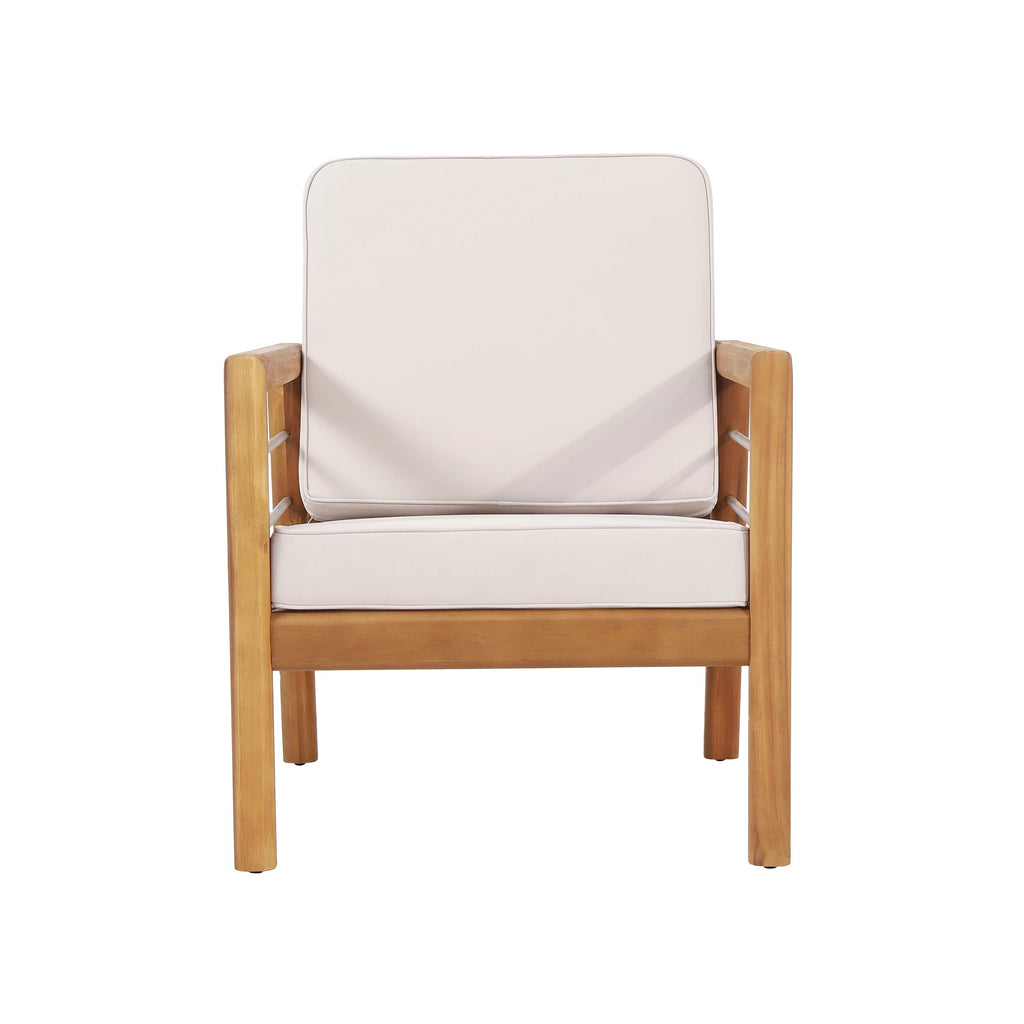 Acacia Wood Outdoor Club Chair with Cushions S8715