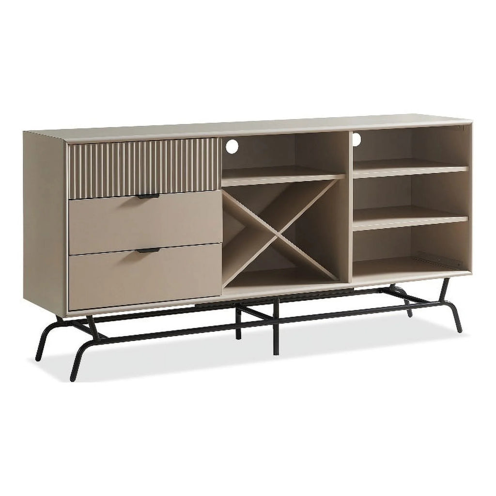 Light Taupe and Black Wood Buffet P363598